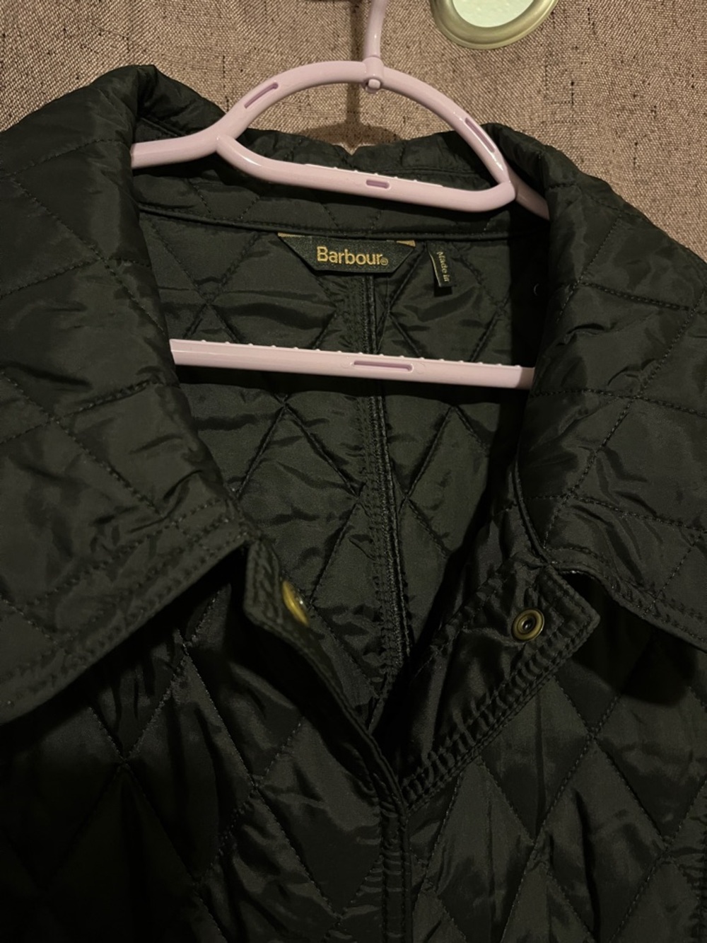 Barbour Black Quilted Snap-Front Jacket NWOT - Picture 2 of 8
